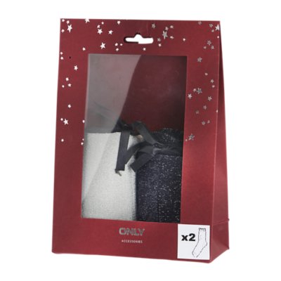 chaussettes femme onlnew tania 2-pack bs bow sock gift box