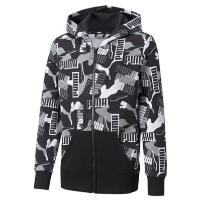 sweatshirt zippé à capuche garçon alpha aop full-zip