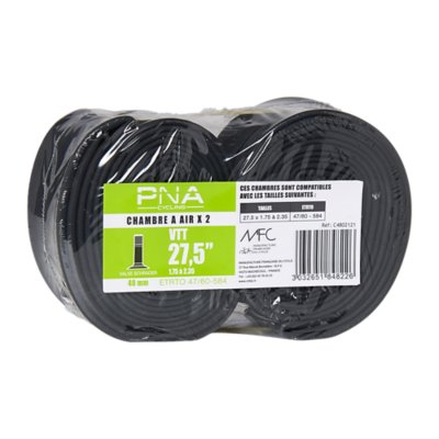 chambre à air valve schrader - lot 2 27,5x1,75-2,35 vs40
