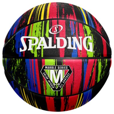 ballon de basketball marble series black rainb