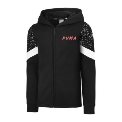 sweatshirt zippé à capuche fille aop hooded