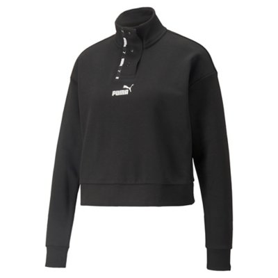sweatshirt femme power half-placket crew