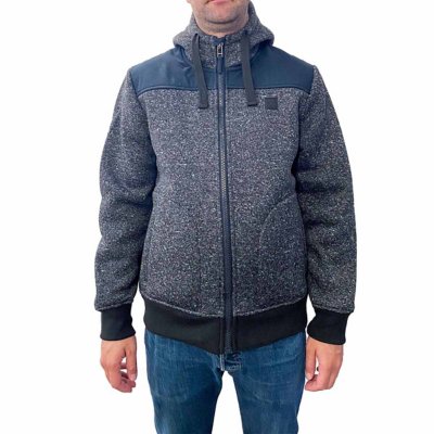 sweatshirt zippé à capuche homme polaire a capuche doublee sherpa