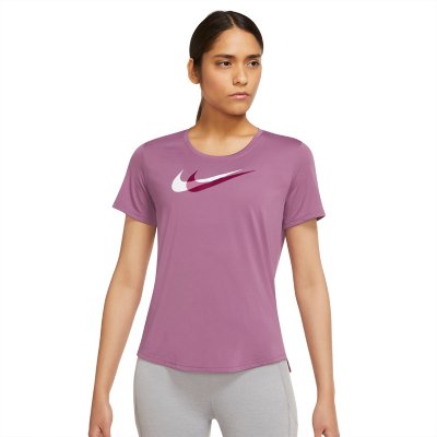 tee-shirt de running à manches courtes femme dri fit swoosh