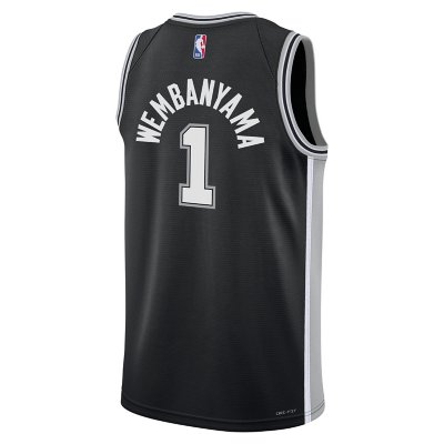 Maillot De Basketball Enfant San Antonio Spurs Domicile Wembanyama 23 24 NOIR NBA INTERSPORT