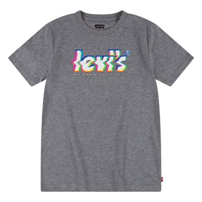 tee-shirt à manches courtes garçon lvb glitched logo  