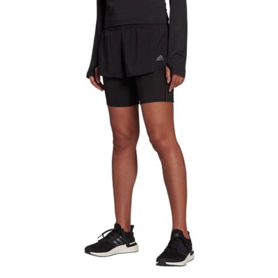 short de running femme run icons two-in-one