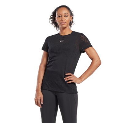tee-shirt de training à manches courtes femme burnout