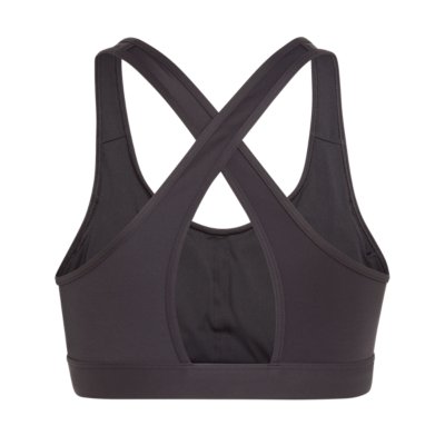 Brassière noire à col rond avec dos nageur et logo blanc floqué autour de  la taille élastiquée ADIDAS PERFORMANCE - CCV Mode