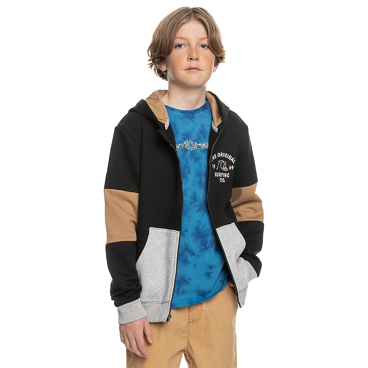 sweatshirt zippé à capuche garçon school time b otlr