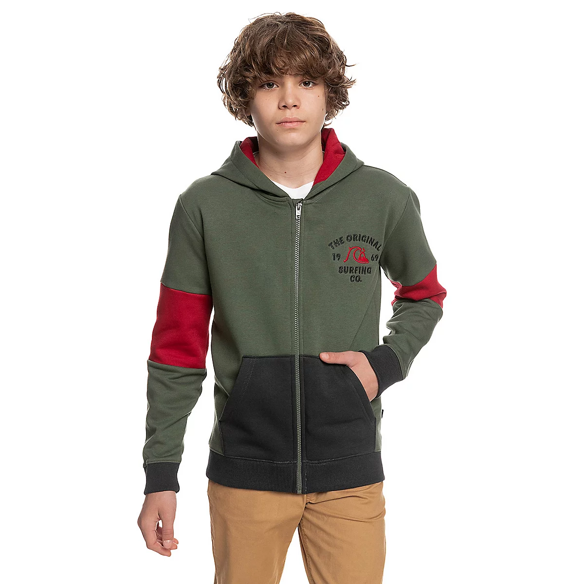 sweatshirt zippé à capuche garçon school time b otlr