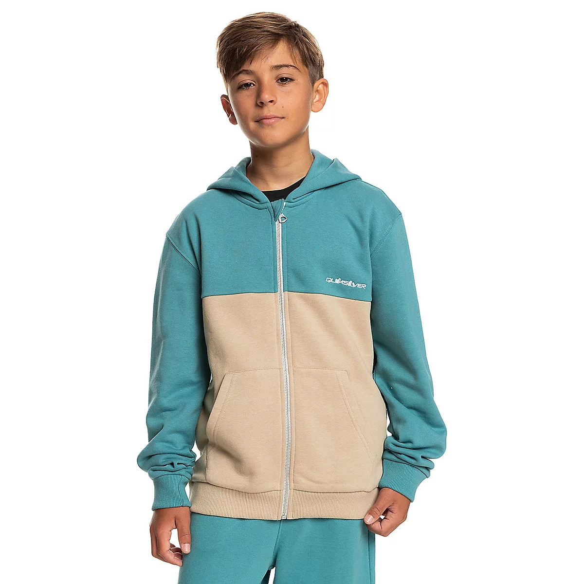 sweatshirt zippé à capuche garçon easy day block zip youth