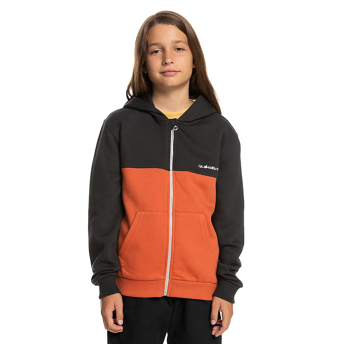 sweatshirt zippé à capuche garçon easy day block zip youth