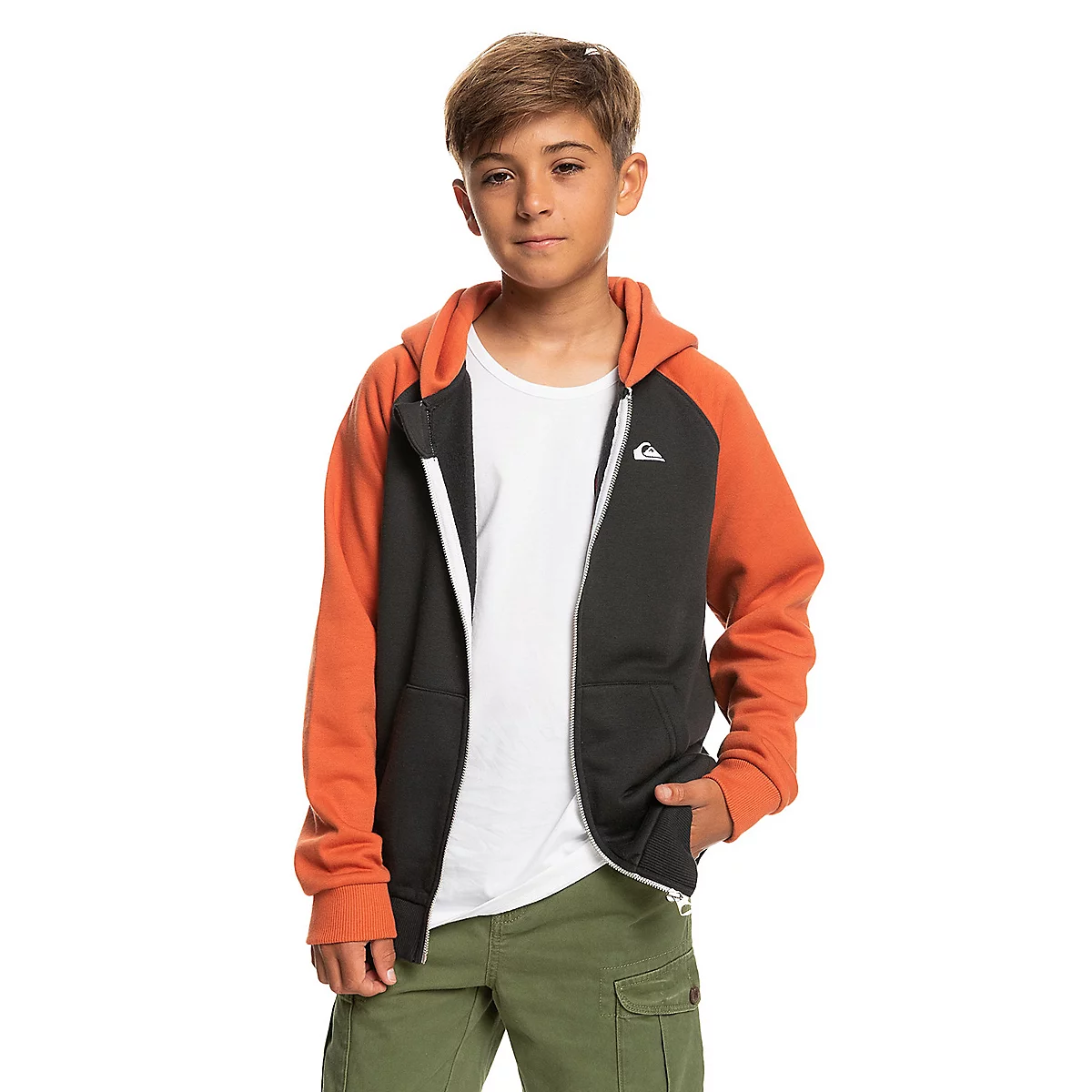 sweatshirt zippé à capuche garçon easy day zip youth