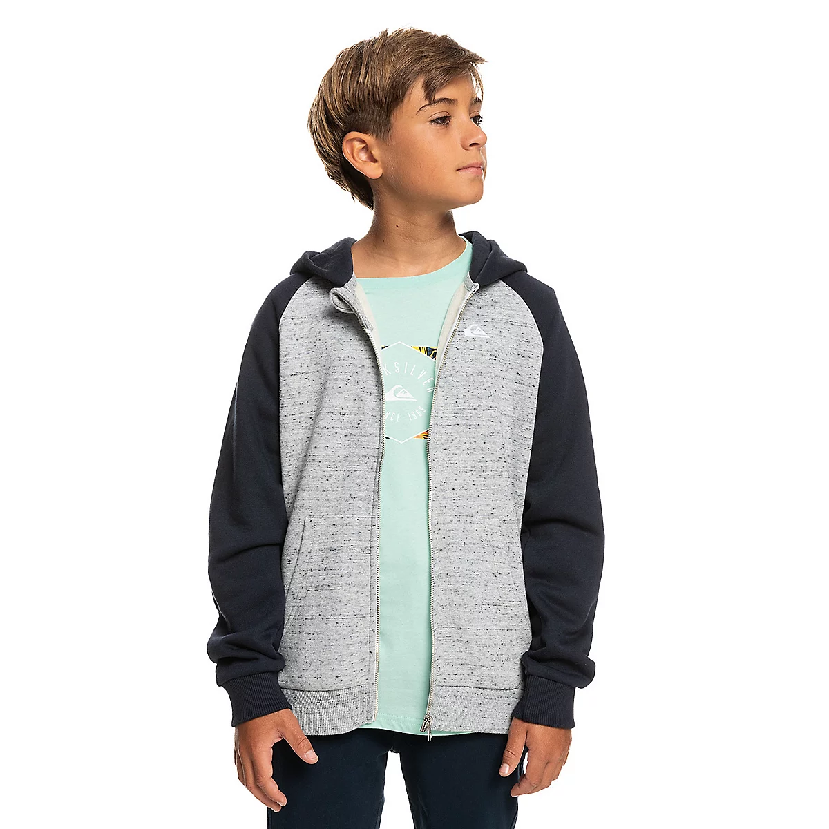 sweatshirt zippé à capuche garçon easy day zip youth